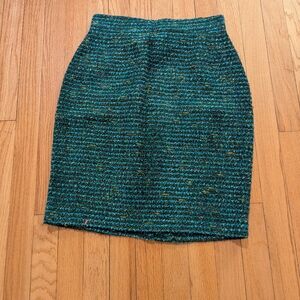 Vintage Green Fairy Twee Textured Wool Skirt